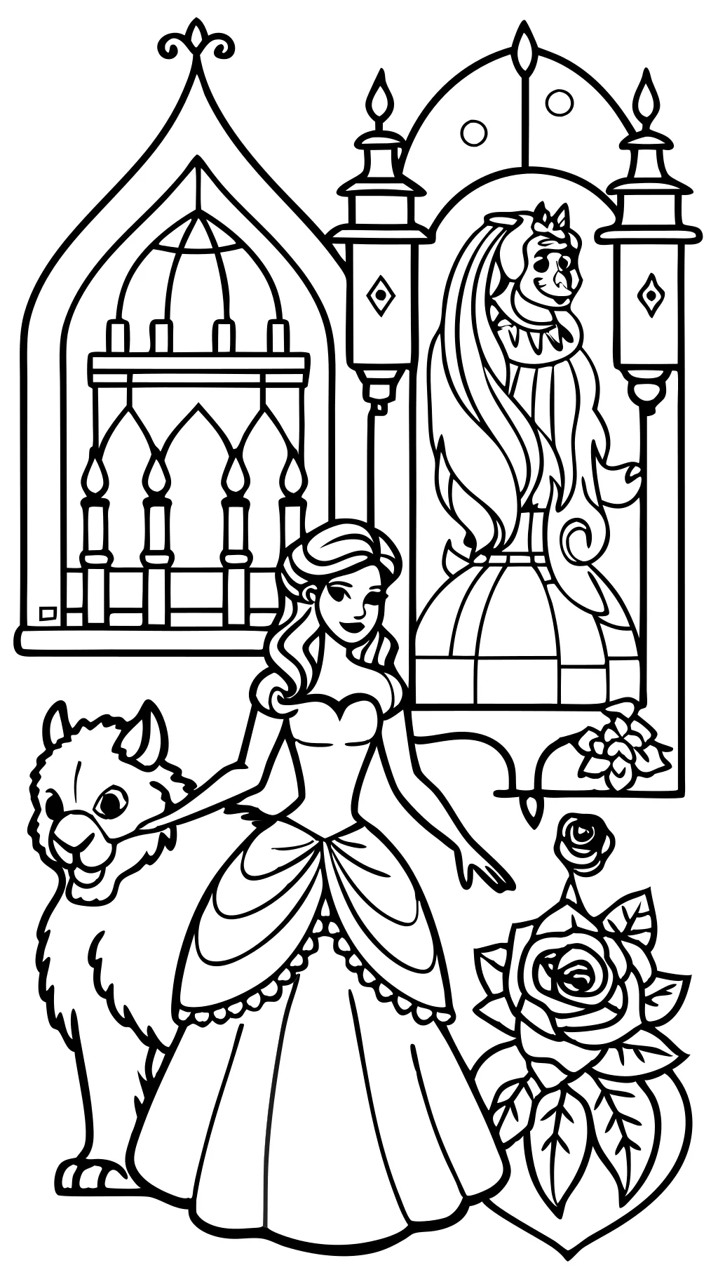 beauty and beast coloring pages